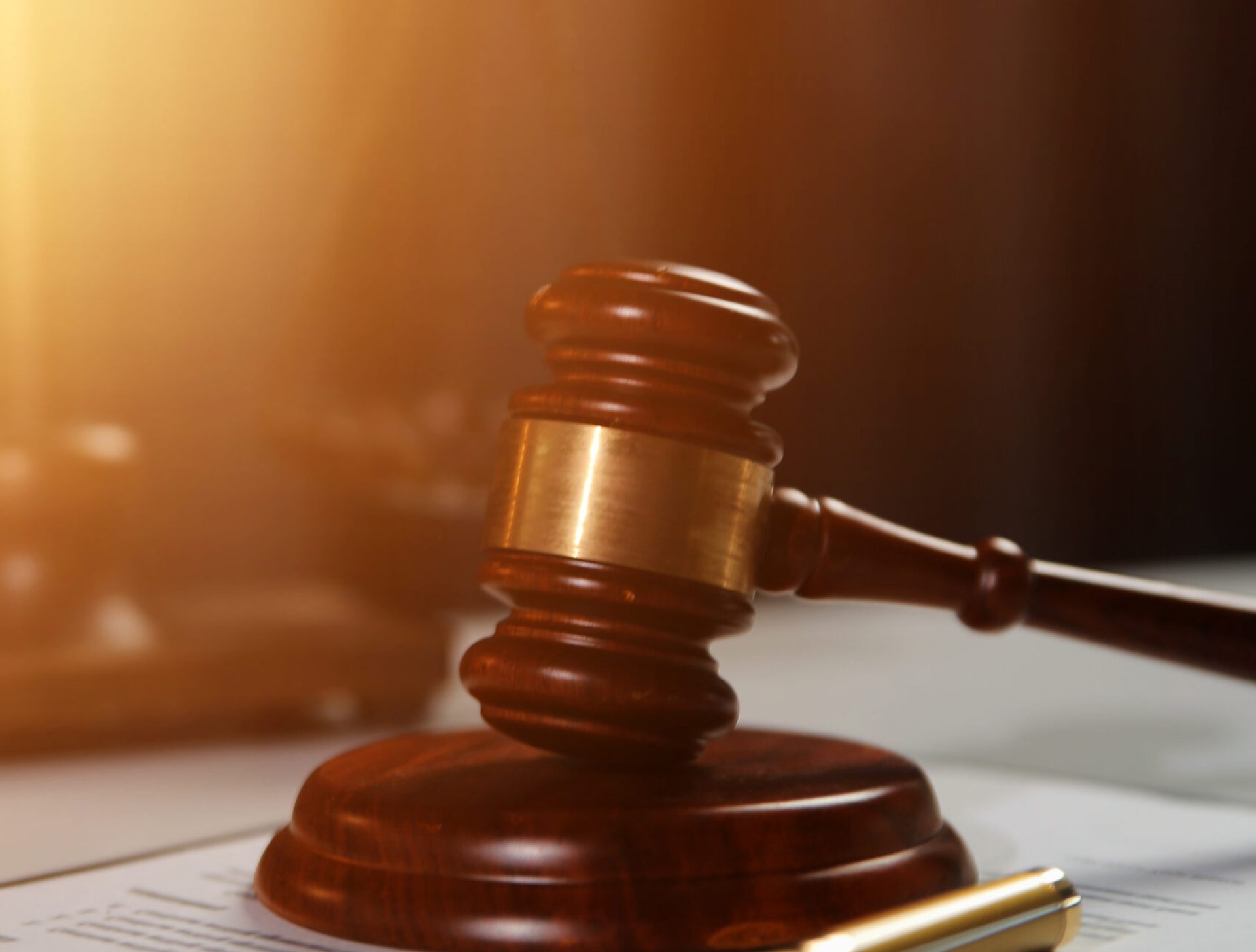 Law theme, gavel or mallet of the judge, lawyer enforcement officers, evidence-based cases taken into account in the court abount business, legislation.